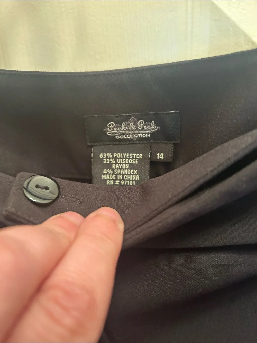 NWT Peck & Peck Collection Black Trousers. Size 14. - Picture 4 of 5